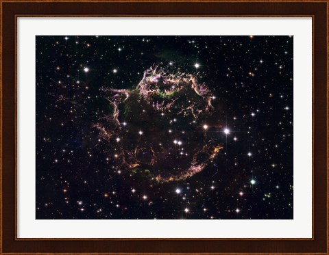 Framed Detailed view at the Tattered Remains of a Supernova Explosion known as Cassiopeia A Print