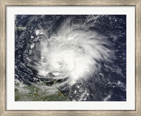 Framed Hurricane Tomas over the Lesser Antilles Print