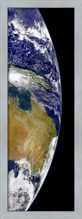 Framed partial view of Earth showing Australia and the Great Barrier Reef Print