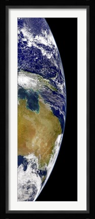 Framed partial view of Earth showing Australia and the Great Barrier Reef Print
