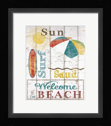 Framed Sun, Surf &amp; Sand Print