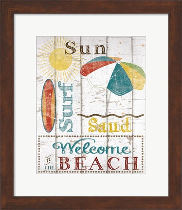Framed Sun, Surf &amp; Sand Print