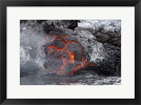 Framed Lava Flows from the Yemeni Island of Jazirat at-Tair after the Island Erupted Print