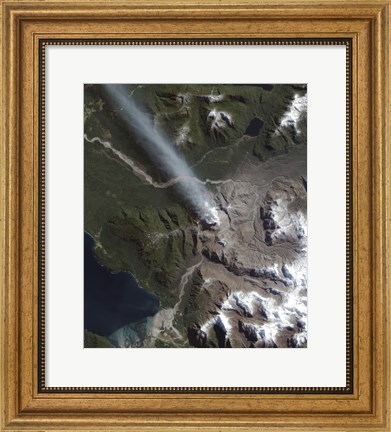 Framed Natural Color view of the Chaiten Volcano Print