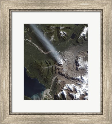 Framed Natural Color view of the Chaiten Volcano Print