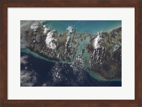 Framed Bahamas&#39; Andros Island and the Tongue of the Ocean Print