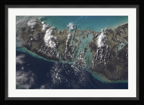 Framed Bahamas' Andros Island and the Tongue of the Ocean Print