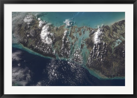 Framed Bahamas&#39; Andros Island and the Tongue of the Ocean Print