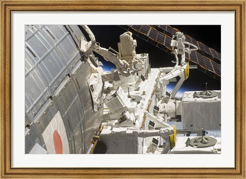 Framed Close-up View of Components of the International Space Station Print