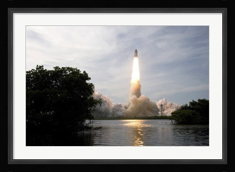 Framed Space Shuttle Lifts Off Print