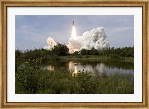 Framed Space Shuttle Ascending from the Space Center Print