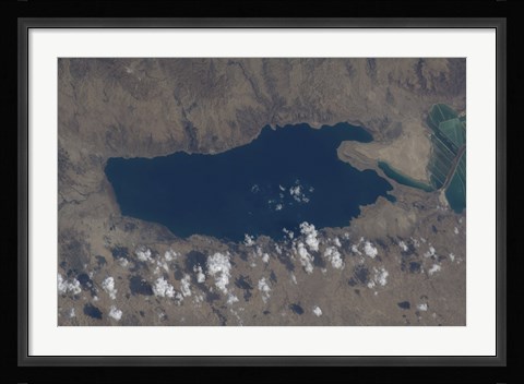 Framed Part of the Dead Sea and Parts of Israel and Jordan Print