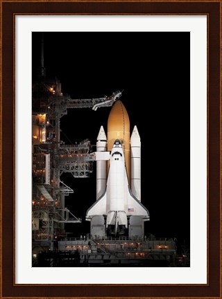 Framed Space shuttle Atlantis Sits Ready on its Launch Pad at Kennedy Space Center, Florida Print