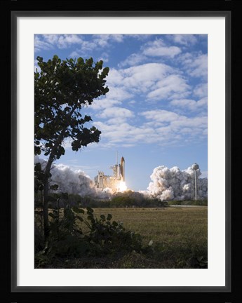 Framed Space Shuttle Atlantis lifts off from its Launch Pad at Kennedy Space Center, Florida Print