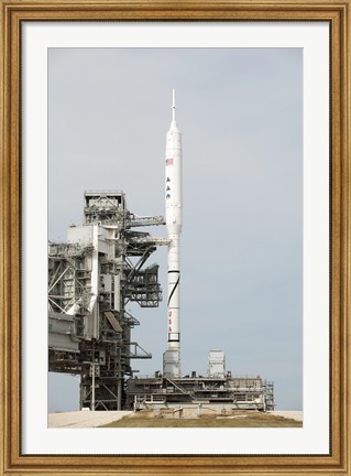 Framed Ares I-X rocket is seen on the Launch pad at Kennedy Space Center Print