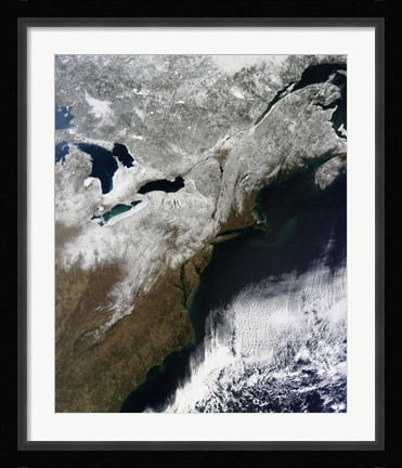 Framed Snow Cover Stretching from Canada Southward to West Virginia Print