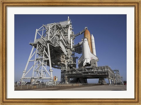 Framed Space Shuttle Endeavour Atop a Mobile Launcher Platform at Kennedy Space Center Print