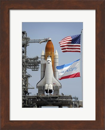 Framed Space Shuttle Endeavour on the Launch Pad Print