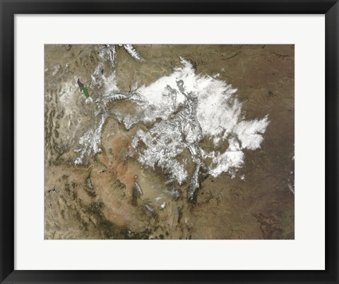 Framed Snow Covers the Rocky Mountains in the Western United States Print