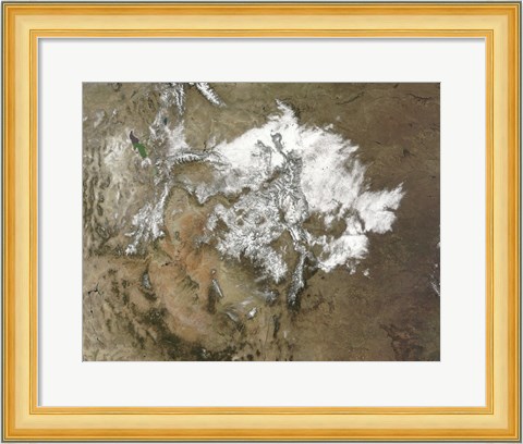 Framed Snow Covers the Rocky Mountains in the Western United States Print