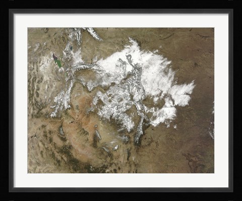 Framed Snow Covers the Rocky Mountains in the Western United States Print