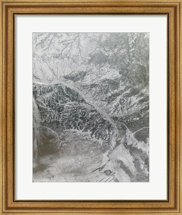 Framed Snowy and Hazy Central Russia showing the Ob River Print