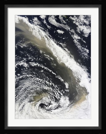 Framed Dust Storm Blowing over the Tasman Sea Towards New Zealand Print