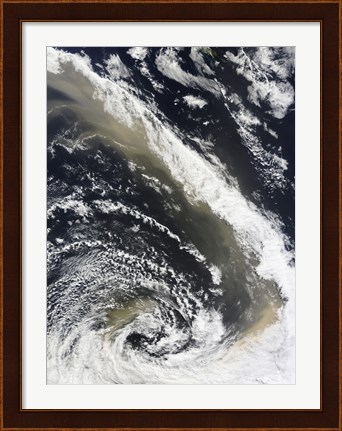Framed Dust Storm Blowing over the Tasman Sea Towards New Zealand Print