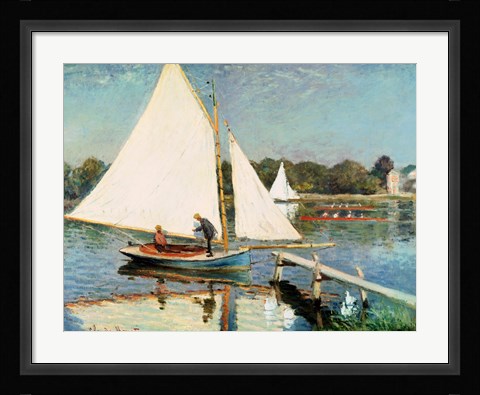 Framed Sailing at Argenteuil, c.1874 Print