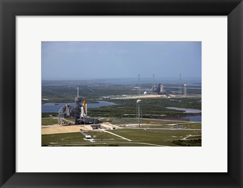 Framed Space Shuttle Atlantis on Launch Pad 39A is Accompanied by Space Shuttle Endeavour on Launch Pad 39B Print