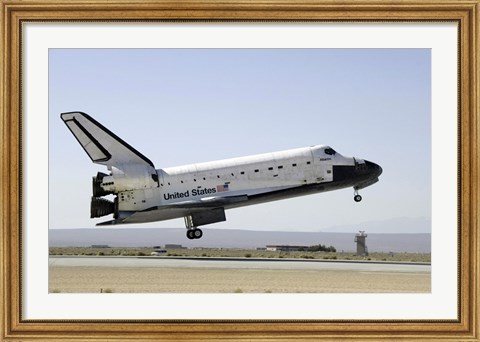 Framed Space Shuttle Atlantis prepares for Landing Print