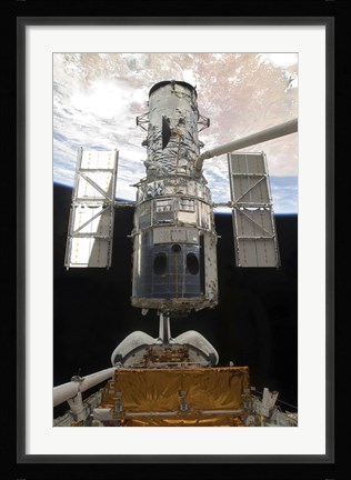 Framed Hubble Space Telescope is Released from the Cargo Bay of Space Shuttle Atlantis Print