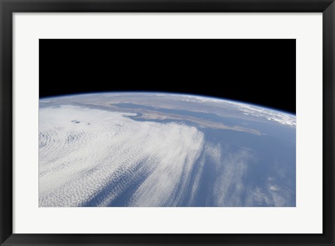Framed Heavy Cloud Cover over the Pacific Ocean Print