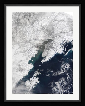 Framed Ash Plume from Mount Redoubt, Alaska Print