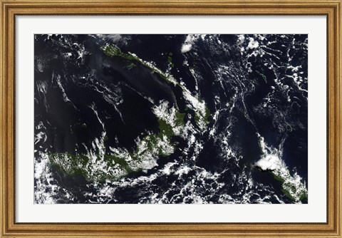 Framed volcanic Plume from the Rabaul Caldera Blows along the island of New Ireland Print