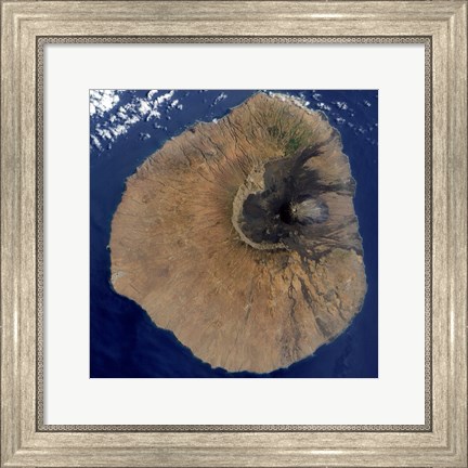 Framed Satellite View of Mount Fogo Print