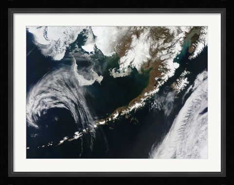 Framed Alaskan Peninsula and Aleutian Islands Print