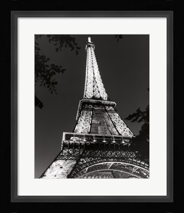 Framed Eiffel Tower at Night Print