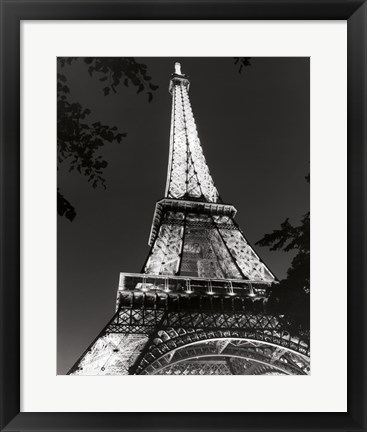 Framed Eiffel Tower at Night Print