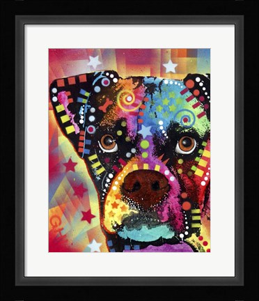 Framed Boxer Cubism Print