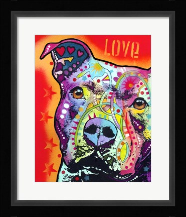 Framed Thoughtful Pitbull 2 Print
