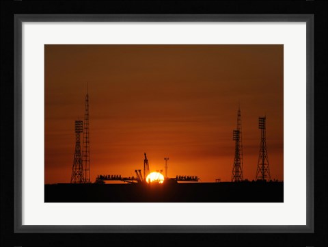 Framed Soyuz Launch Pad at the Baikonur Cosmodrome in Kazakhstan Print