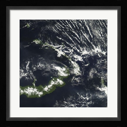 Framed Rabaul Volcano on the Island of Papua New Guinea Print