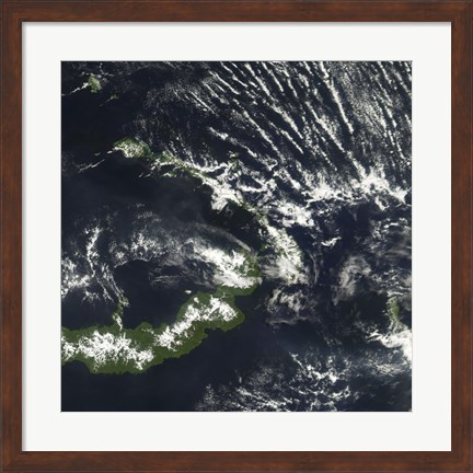 Framed Rabaul Volcano on the Island of Papua New Guinea Print