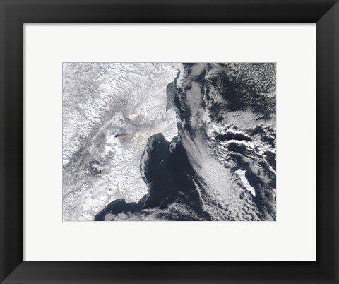 Framed Ash from Kliuchevskoi Volcano, Kamchatka Peninsula, Eastern Russia Print