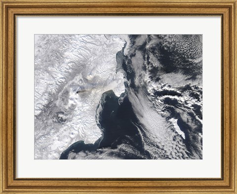 Framed Ash from Kliuchevskoi Volcano, Kamchatka Peninsula, Eastern Russia Print