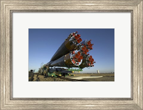 Framed Soyuz Rocket is Rolled out to the Launch Pad at the Baikonur Cosmodrome in Kazakhstan Print