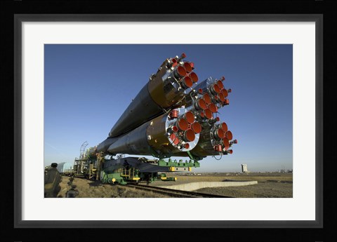 Framed Soyuz Rocket is Rolled out to the Launch Pad at the Baikonur Cosmodrome in Kazakhstan Print