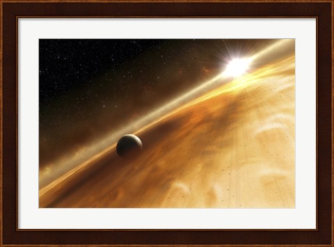 Framed Artist&#39;s Concept of the Star Fomalhaut and a Jupiter-Type Planet Print