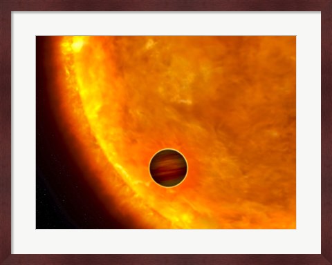 Framed Jupiter-Sized Planet Passing in Front of its Parent Star Print